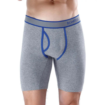 BONITOS Men Boxer Long Leg Boxer Men Underwear Men Underpants Erkek Natural Cotton Sexy Boxer Shorts Top Brand Underwear Soft