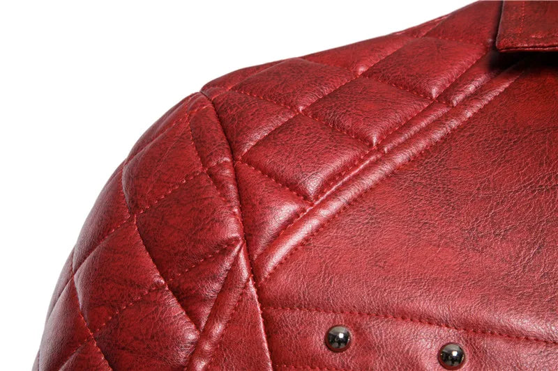 New Winter Fleece Motorcycle Leather Jacket Men Turn Down Fur Collar Slim Fit Warm PU Bomber Jackets Coats Mens Moto Biker Coat