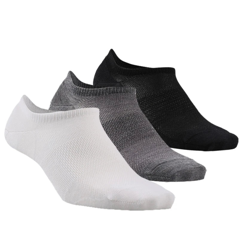 Merino Wool Athletic Socks - No Show Ankle Breathable Mesh, Toe Heel Reinforcement