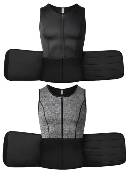 Men Body Shaper Waist Trainer Vest – Sauna Sweat Slimming Underwear Shirt