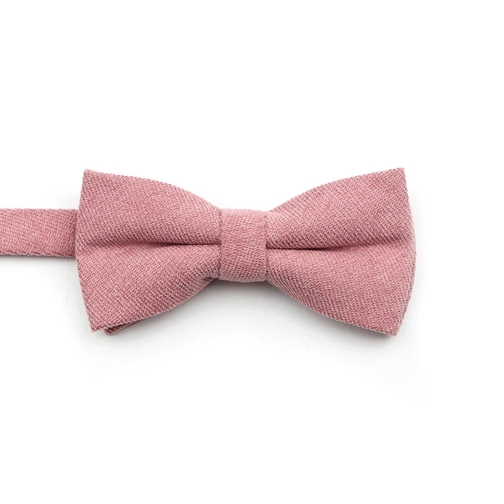 Solid Color Suede Bow Tie - Classic Men  Kids Bowknot for Weddings
