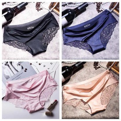 TEXIWAS 4pcs/lot Lace Panties Women Seamless Ladies Underwear Lace Briefs Sexy Panties for Women Comfort Lingerie Plus Size