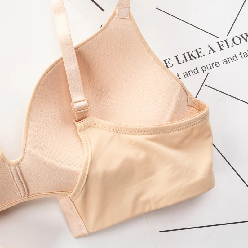 Seamless Push Up Bras - Wire Free A B Cup Bra With Adjustable Straps