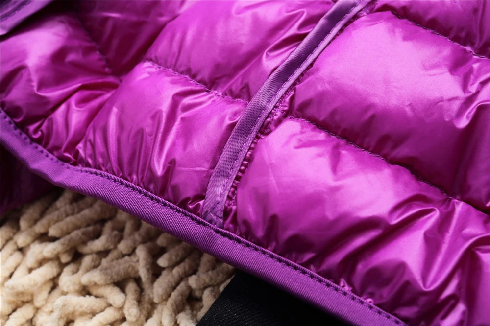Women Puffer Jacket - Plus Size Jackets, Lightweight Down Coat With Zipper Closure