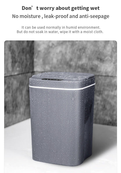 Touchless 16L Sensor Trash Can - Smart Waterproof Kitchen  Bathroom Wastebin