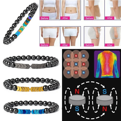Hematite Magnetic Bracelet Man Weight Loss Bracelet Natural Stone Magnetic Bracelet Slimming Woman Health Care Therapy Jewelry