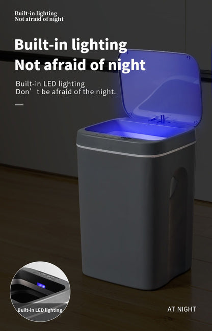 Touchless 16L Sensor Trash Can - Smart Waterproof Kitchen  Bathroom Wastebin