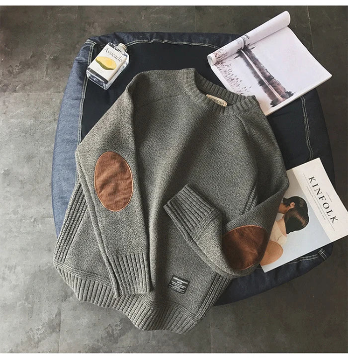 2025 New Men Pullover Sweater Autumn Fashion Casual Loose Thick O Neck Wool Knitted Oversize Harajuku Streetwear Knitwear M-5Xl