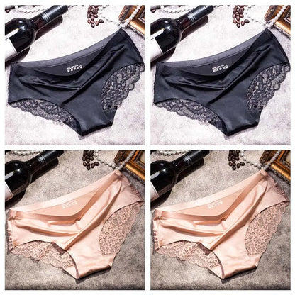 TEXIWAS 4pcs/lot Lace Panties Women Seamless Ladies Underwear Lace Briefs Sexy Panties for Women Comfort Lingerie Plus Size
