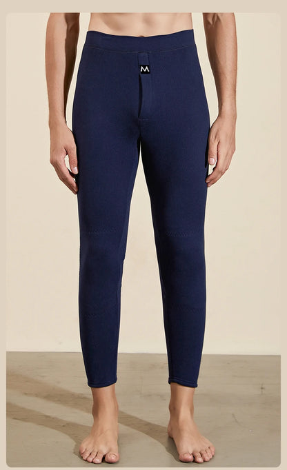Winter Warm Mens Warm Leggings Tight Men's Long Johns Fleece Wool Warm Underwear Elastic Tights Male Thermal Warm Pants