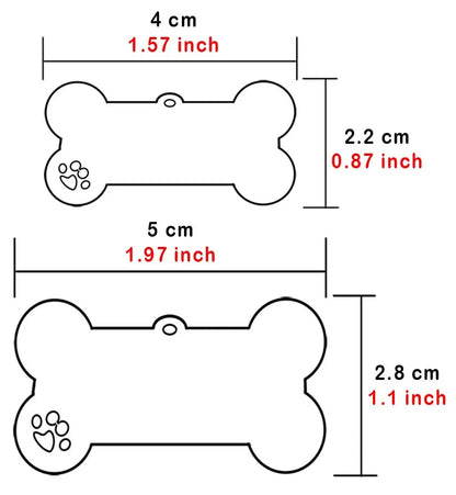 Pet Collar Personalized ID Tag Engraved Name for Dog Cat Puppy Keyring Charm Pendant Bone Necklace Accessories