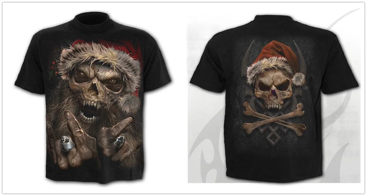 Mens 3D Skull T-Shirt - Punk Summer Streetwear Top O-neck Sizes XXS-5XL - ZOOMNSTORE
