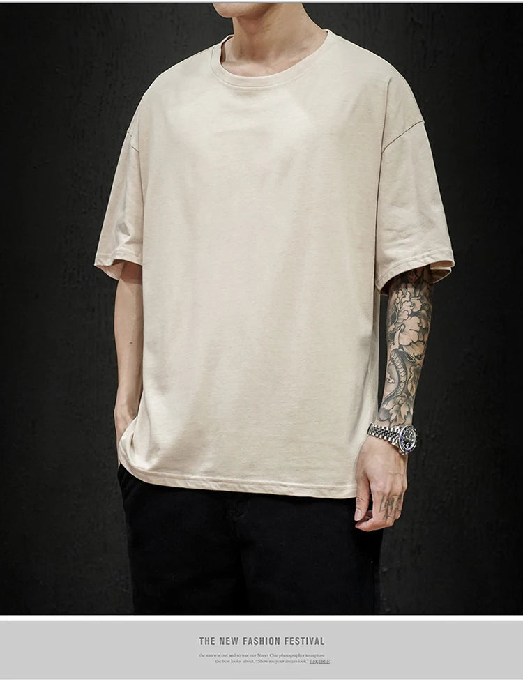 LEGIBLE 2025 Summer Men's T Shirt Casual Loose Cotton Short Sleeve T-Shirt Mens Top Tee shirt Men