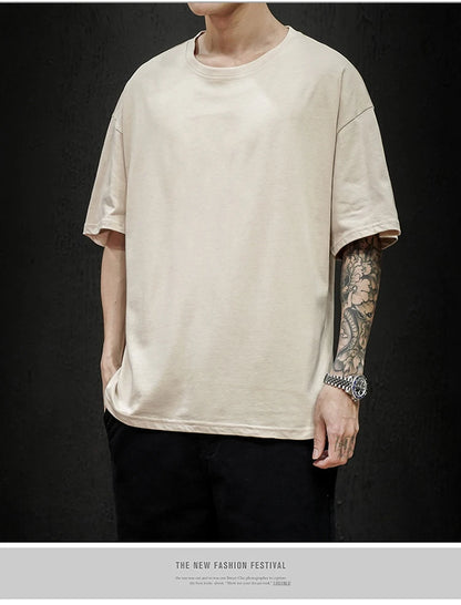 LEGIBLE 2025 Summer Men's T Shirt Casual Loose Cotton Short Sleeve T-Shirt Mens Top Tee shirt Men