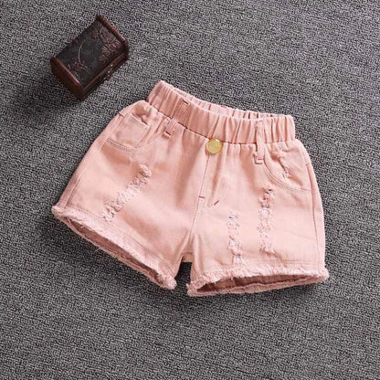 Girls Cotton Candy Color Summer Shorts - Casual Pants for Ages 3-9