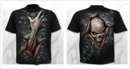 Mens 3D Skull T-Shirt - Punk Summer Streetwear Top O-neck Sizes XXS-5XL - ZOOMNSTORE