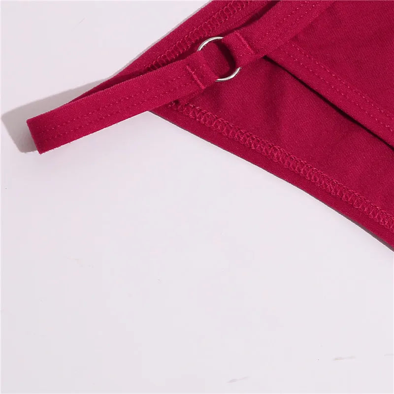 FINETOO 3PC/Set Women's Cotton Panties Underwear Metal Buckle Briefs M-2XL Female Underpant Low Waist Woman Sexy Panty Lingerie