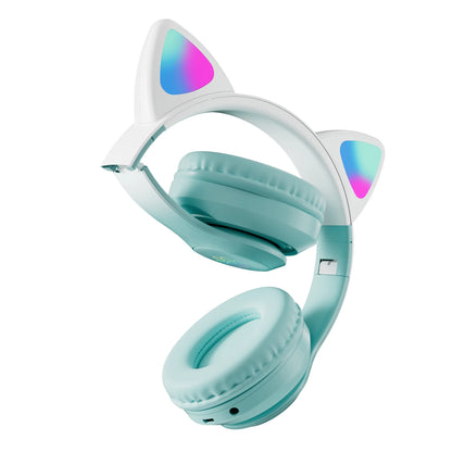 Wireless Cat Ear Headphones – Kids Gaming Headset With Microphone & RGB Lights