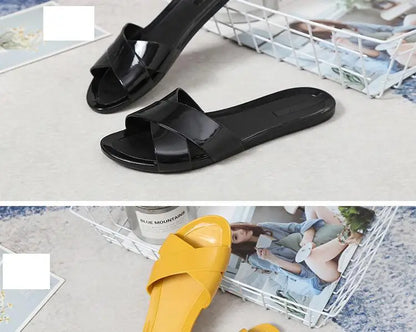 Size 36-41 Women's Sandals Slippers Summer Zapatos Mujer Flat Shoes Mules Clogs Female Peep Toe Soft Bottom Non-Slip Chaussures