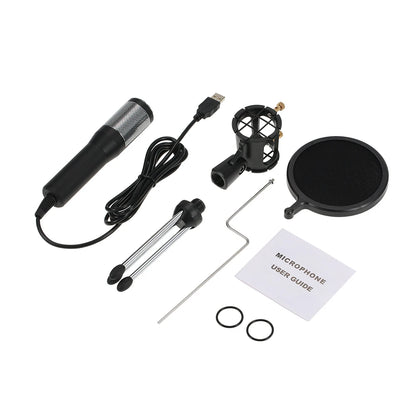 Professional Condenser Microphone MikrofonStudio Recording Mic Microphones with Mini MIC Stand for iPhone Laptop PC Tablet
