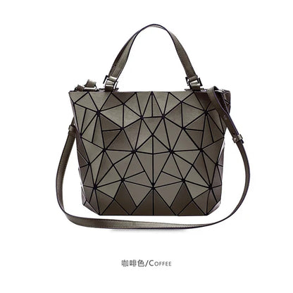 Luminous Shoulder Bag - Quilted Geometric Sequins Crossbody Tote Purse Soft PU