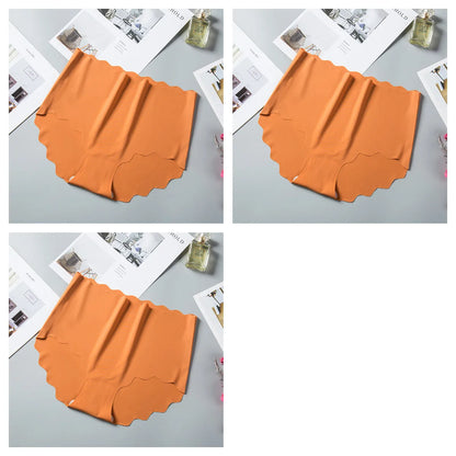 3Pcs/Set Ice Silk Panties Women Hip Lift Briefs Seamless Underwear Female High Waist Panties M-XXL Underpants Invisible Lingerie