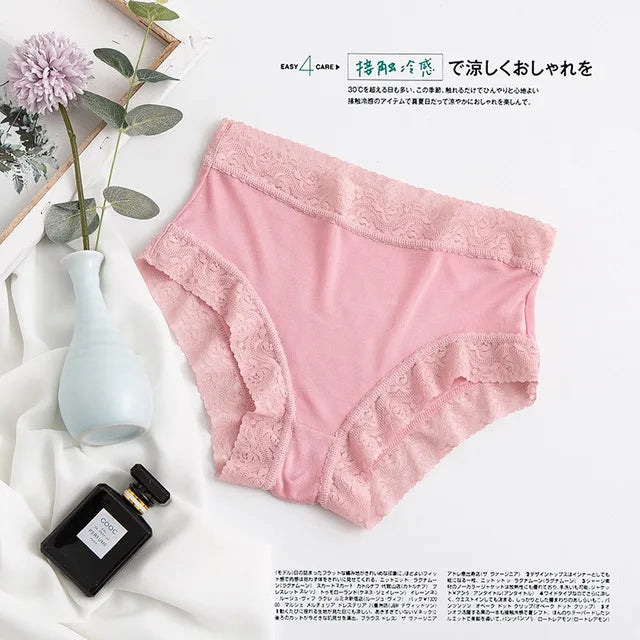 Natural silk high waist Briefs big plus size underwear women transparent seamless woman panties bragas mujer panty