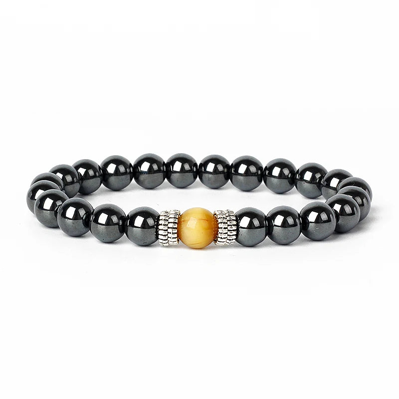 Hematite Magnetic Bracelet Man Weight Loss Bracelet Natural Stone Magnetic Bracelet Slimming Woman Health Care Therapy Jewelry