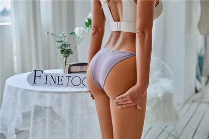 FINETOO 3PC/Set Women's Cotton Panties Underwear Metal Buckle Briefs M-2XL Female Underpant Low Waist Woman Sexy Panty Lingerie