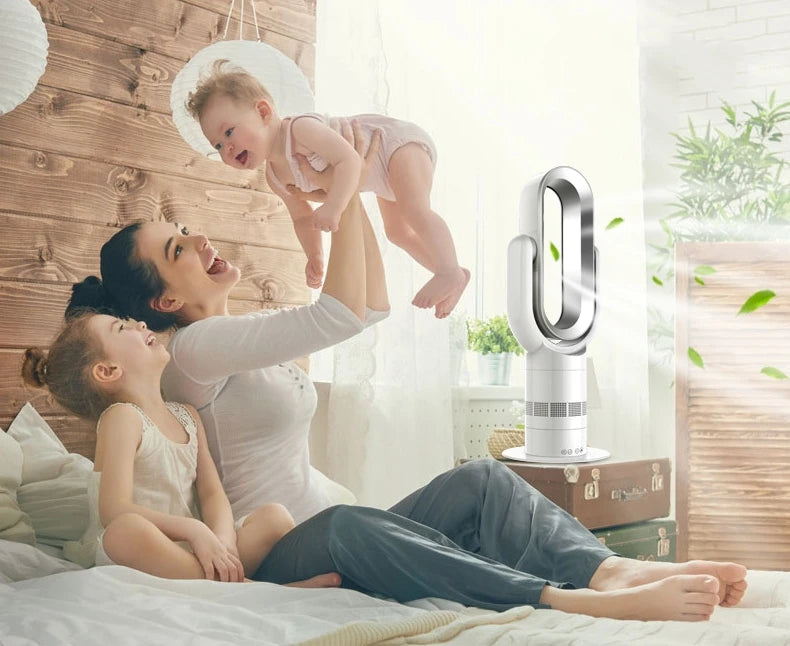 Cold and warm fan Remote Control Bladeless Cooling Fan 220V Ultra-quiet Electric Fan Air Purifier Top Quality Appointment 1-9H