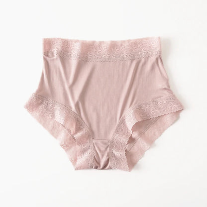 Natural silk high waist Briefs big plus size underwear women transparent seamless woman panties bragas mujer panty