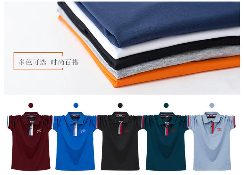 2021 Summer Loose Polo Shirt Men Casual Short Sleeve Polo Shirts Cotton Fashion Breathable Tops Male Plus Size 4XL 5XL 6XL HA204