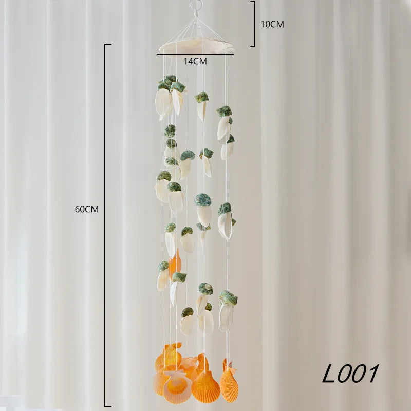 Natural Seashell Wind Chimes - Handmade Coastal Decor for Tranquil Spaces - ZOOMNSTORE