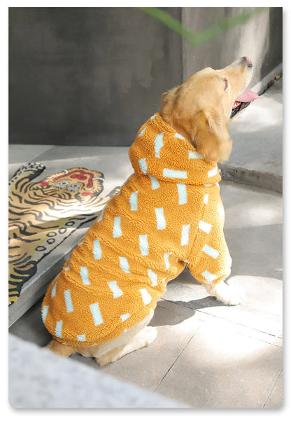 Big Dog Winter Jacket - Lambs Wool Coat for Large & Medium Dogs | Windproof, Thick Warm Pet Apparel