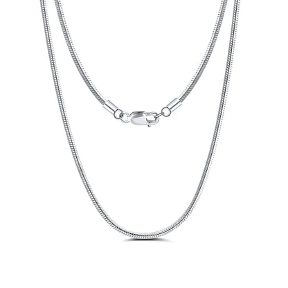 S925 Sterling Silver Hip Hop Chain Necklace - Custom Curb Cuban Satellite Box Snake Bone - ZOOMNSTORE
