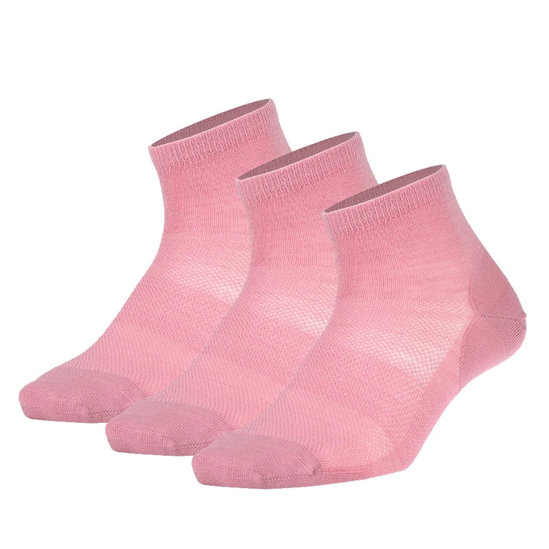 Merino Wool Athletic Socks - No Show Ankle Breathable Mesh, Toe Heel Reinforcement