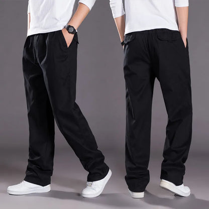 Men's Cargo Pants Cotton Black Work Pants Summer Casual Climbing Joggers Man Sweatpants Sports Spring Autumn Twill Trousers
