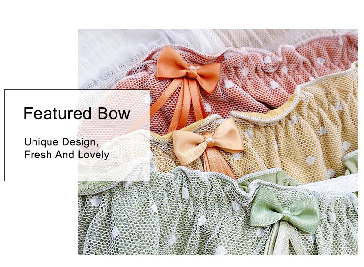 Women's Cotton Panties Large Sizes Sexy Lace Ruffles Bow Sweet Cute Panties Plus Size Female Underwear Cotton Briefs 6XL 7XL