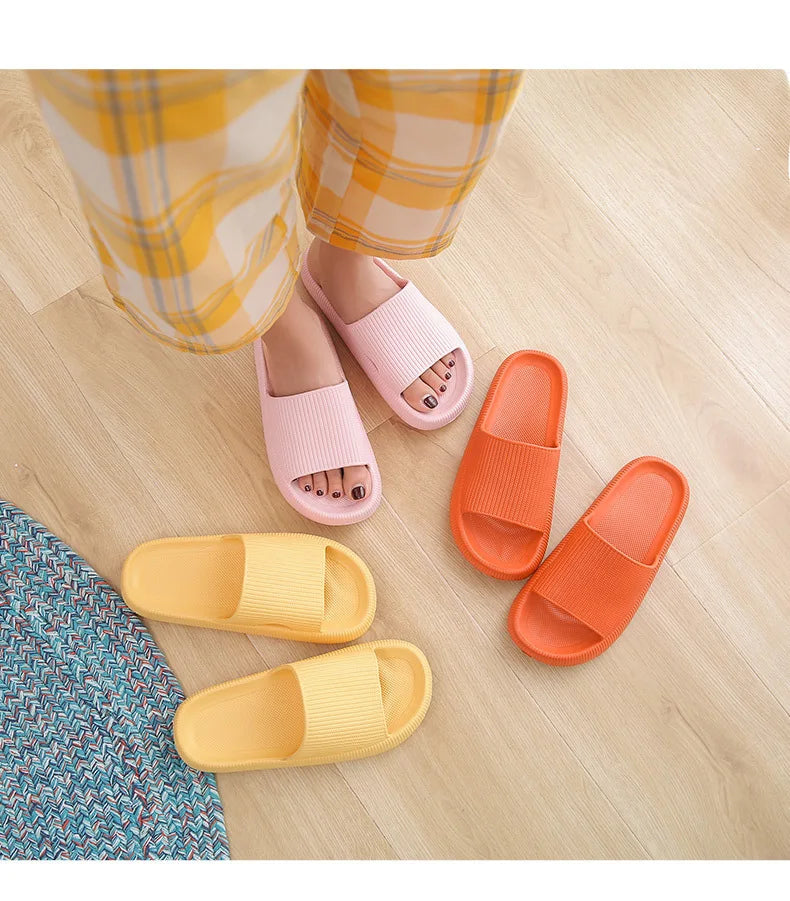 Thick Platform Bathroom Home Slippers Women Fashion Soft Sole EVA Indoor Slides Woman Sandals 2024 Summer Non-slip Flip Flops
