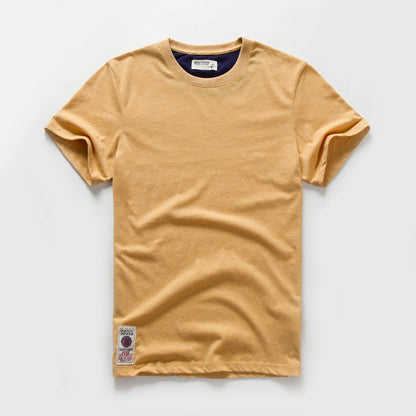 Men's T-shirt Cotton Solid Color t shirt Men Causal O-neck Basic Tshirt Male High Quality Classical Tops