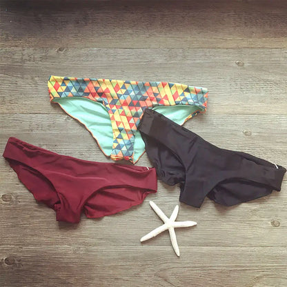 4 Colors Bikinis Women Solid Brazilian Thong Bikini Tanga 2025 Swimsuit Swimwear Women's Swimming Suit Bottom Bathing Suit A117