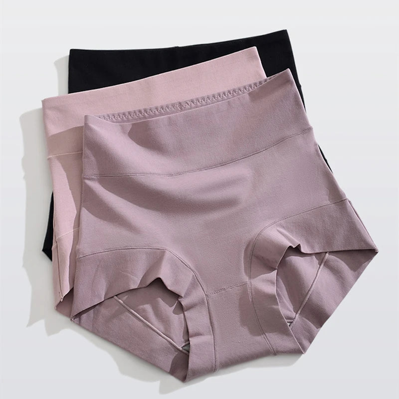 High Waist Underwear Women 60S Cotton Panties Plus Size Womens Briefs Cozy Female Underwear Tighten The Abdomen Safety Shorts