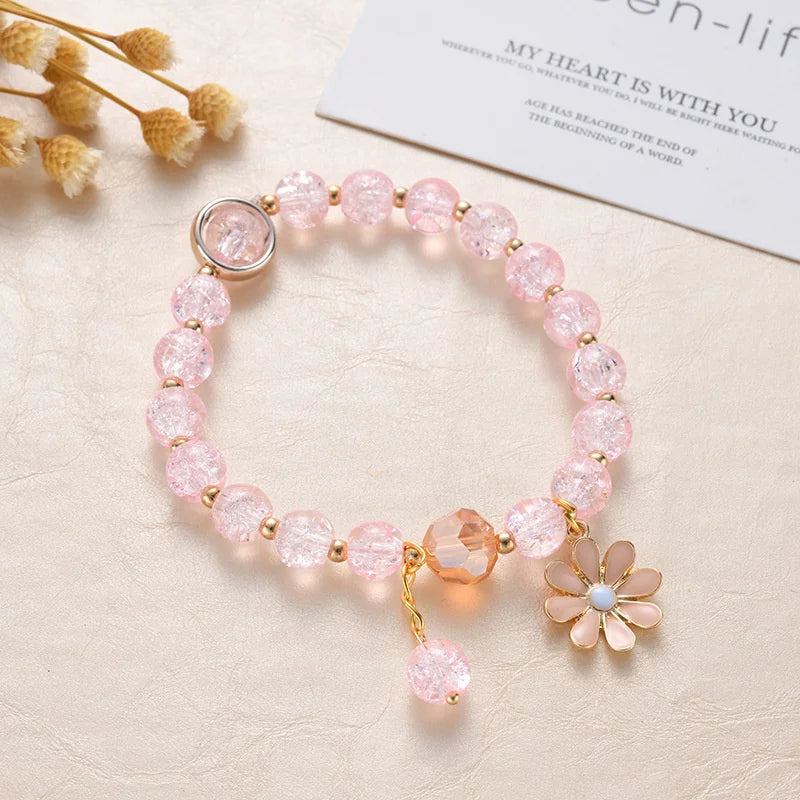Cute Popcorn Beads Bracelet - Friendship Jewelry for Girls with Star Moon Cloud and Flower Accents