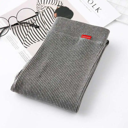 Ribbed Leggings Women - High Waist Cotton Blend Warm Winter Leggings | Casual Threaded Pants