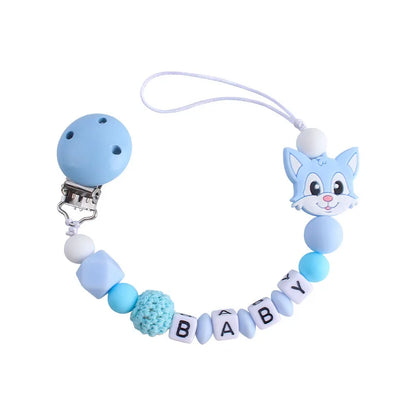 Personalized Baby Pacifier Clip - Custom Name Silicone Holder & Teether Chain Gift