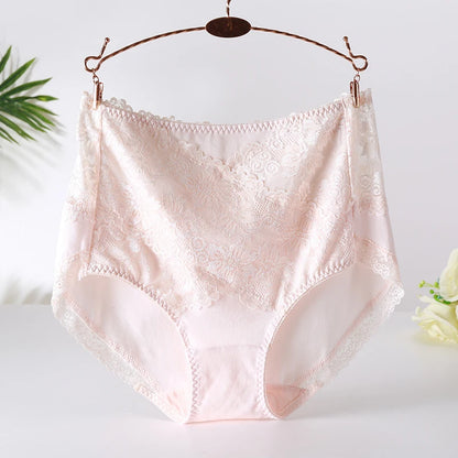 Woman Sexy Cotton Panties of Large Size New Lace Female Underwear with High Waist Cotton Briefs Plus Size Women's Panties 2025