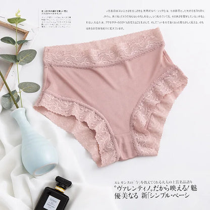 Natural silk high waist Briefs big plus size underwear women transparent seamless woman panties bragas mujer panty