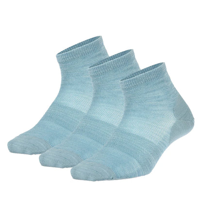 Merino Wool Athletic Socks - No Show Ankle Breathable Mesh, Toe Heel Reinforcement