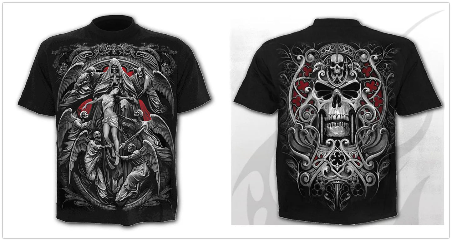 Mens 3D Skull T-Shirt - Punk Summer Streetwear Top O-neck Sizes XXS-5XL - ZOOMNSTORE
