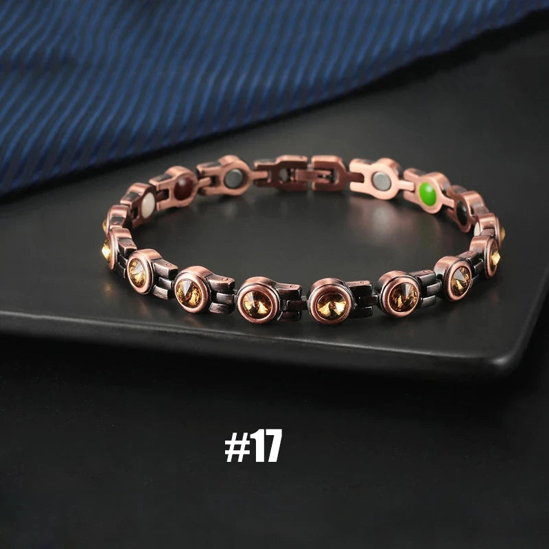 Vintage Copper Magnetic Bracelets For Women Pain Relief Pure Copper Adjustable Bio Energy Blood Pressure Accessory Bracelet